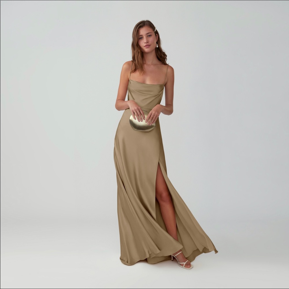 Fame & Partners Strappy Draped Gown